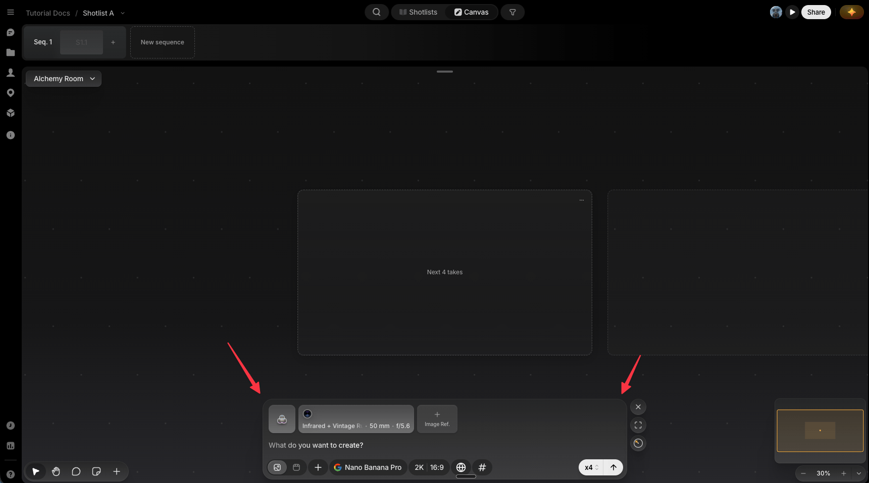 Generating from the prompt box