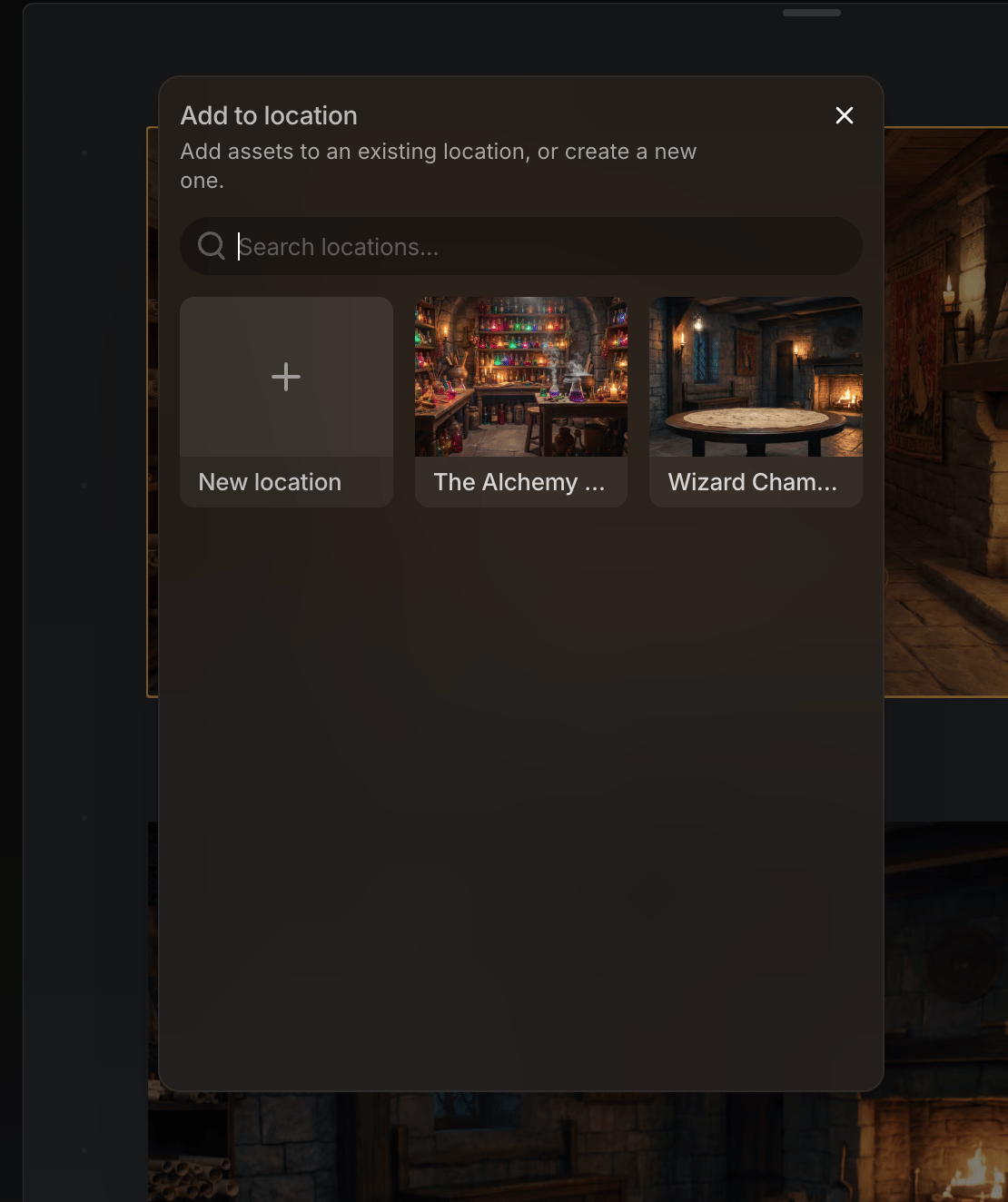 Add to library dialog