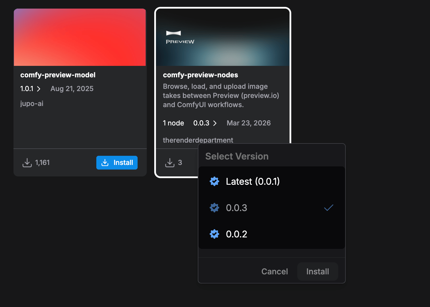 Preview Node Version Preview Node Version