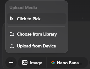Adding image references in the Preview prompt box.