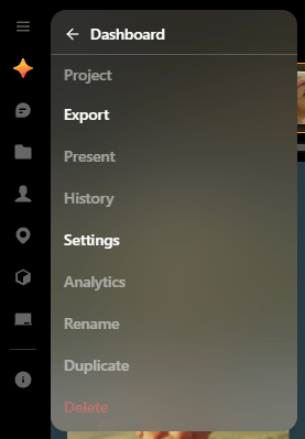 The settings menu in Preview.