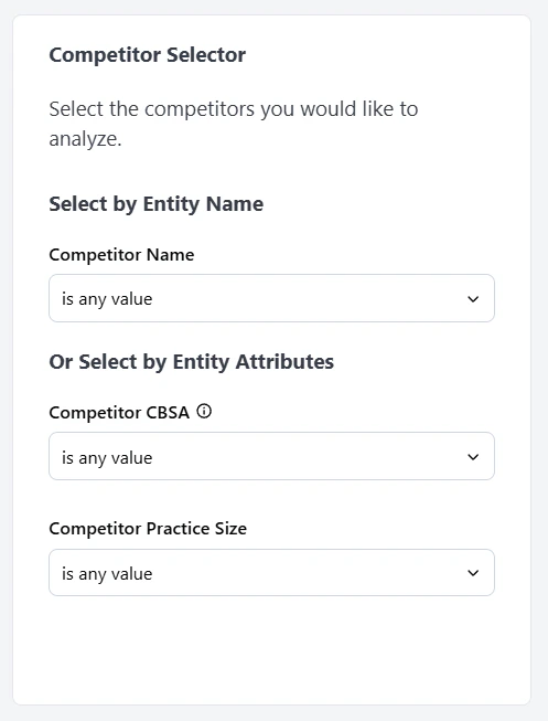 Provider Analysis Dashboard Filter Bar