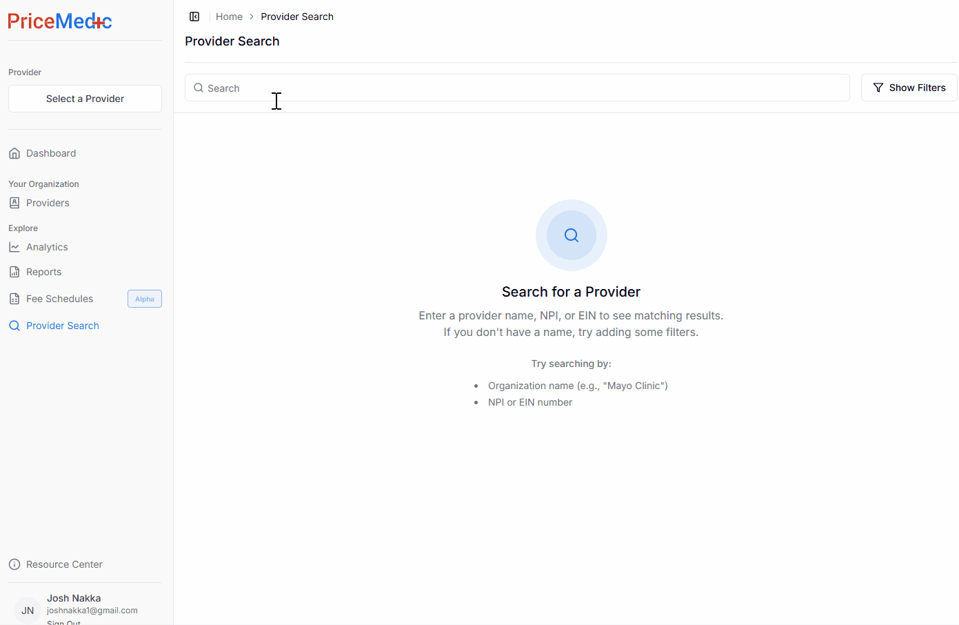 PriceMedic Fee Schedule Creation Process