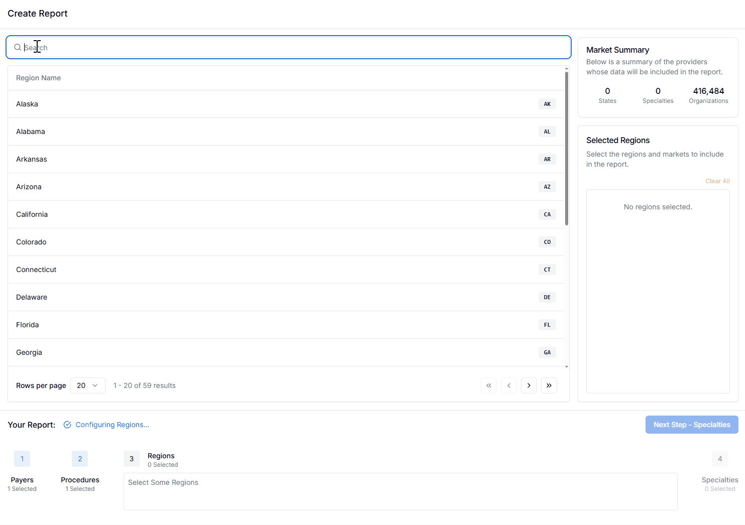 PriceMedic Region Selection Process
