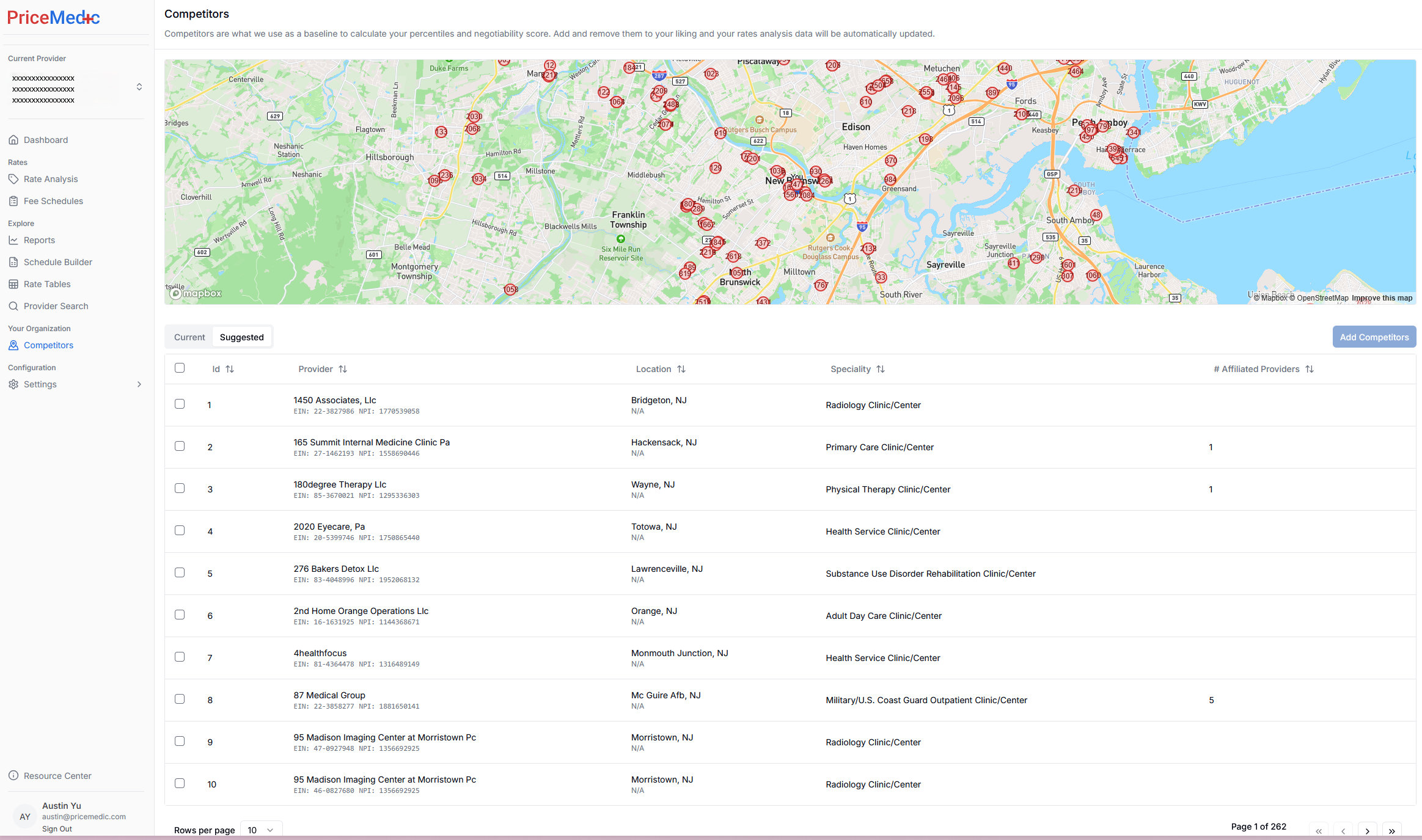 Competitor Selection Interface