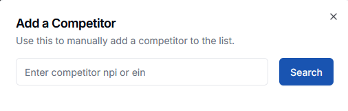 Add Competitor Modal