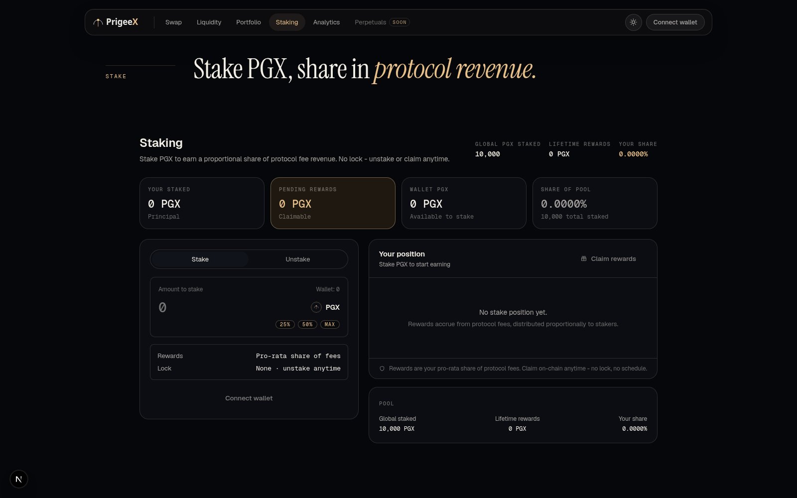 Staking dashboard