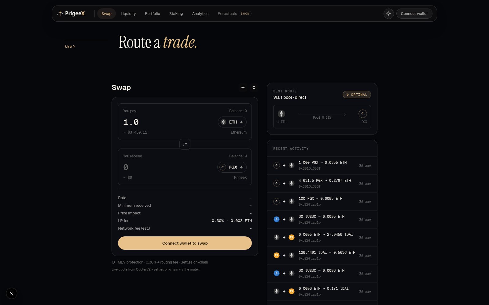 Swap interface with From/To fields