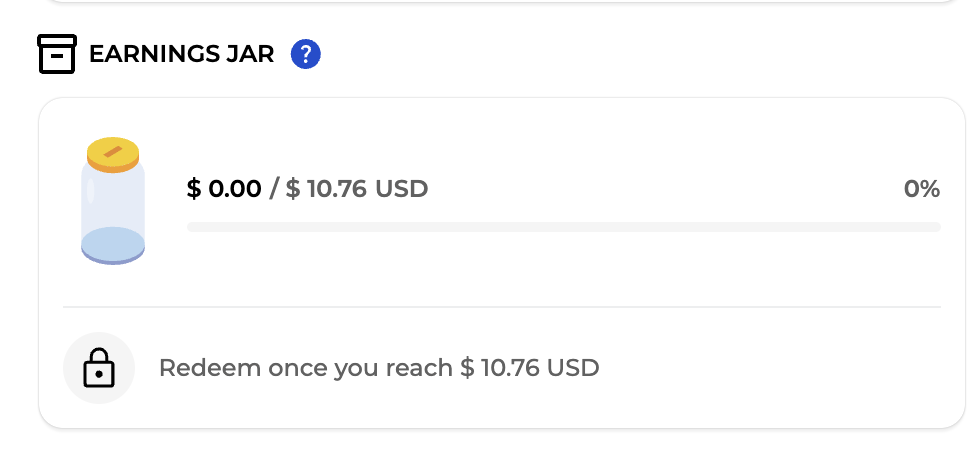 Earnings Jar UI
