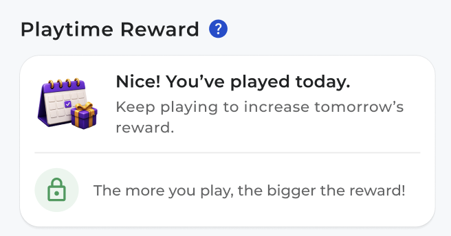 Playtime Reward UI