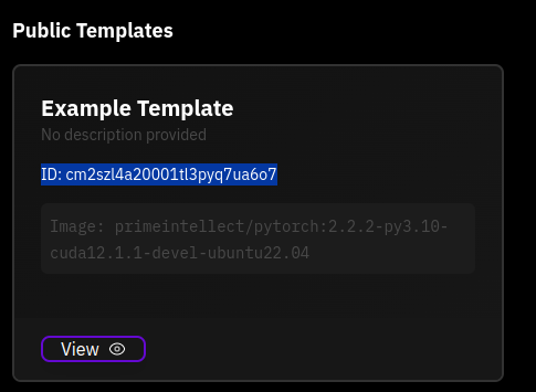 Copy Template Id