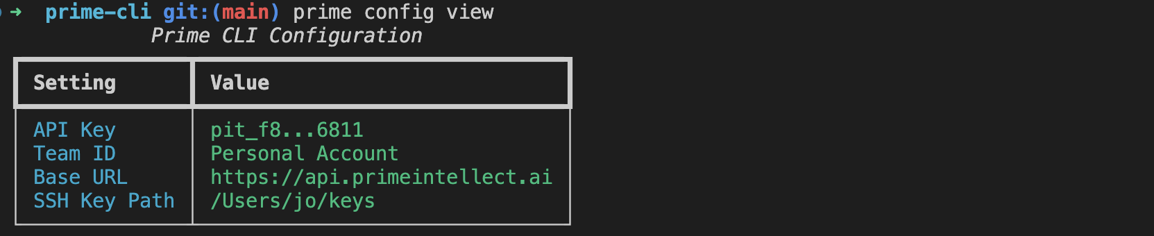 View CLI Configuration
