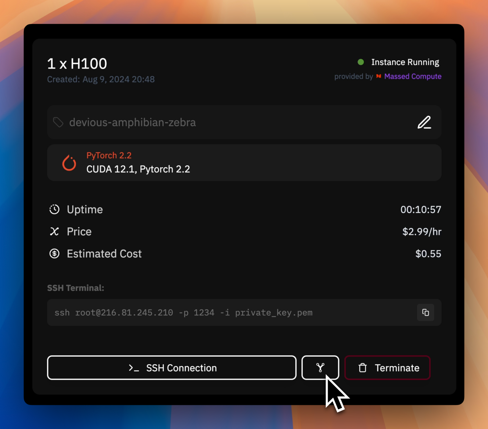 Click Port Information Button