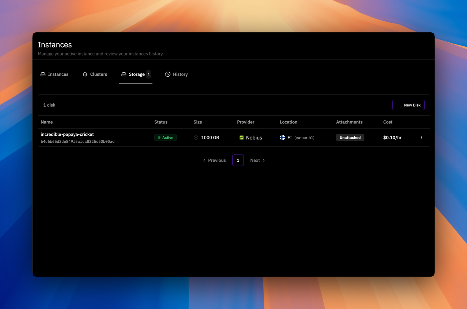 Shared disk page with disk