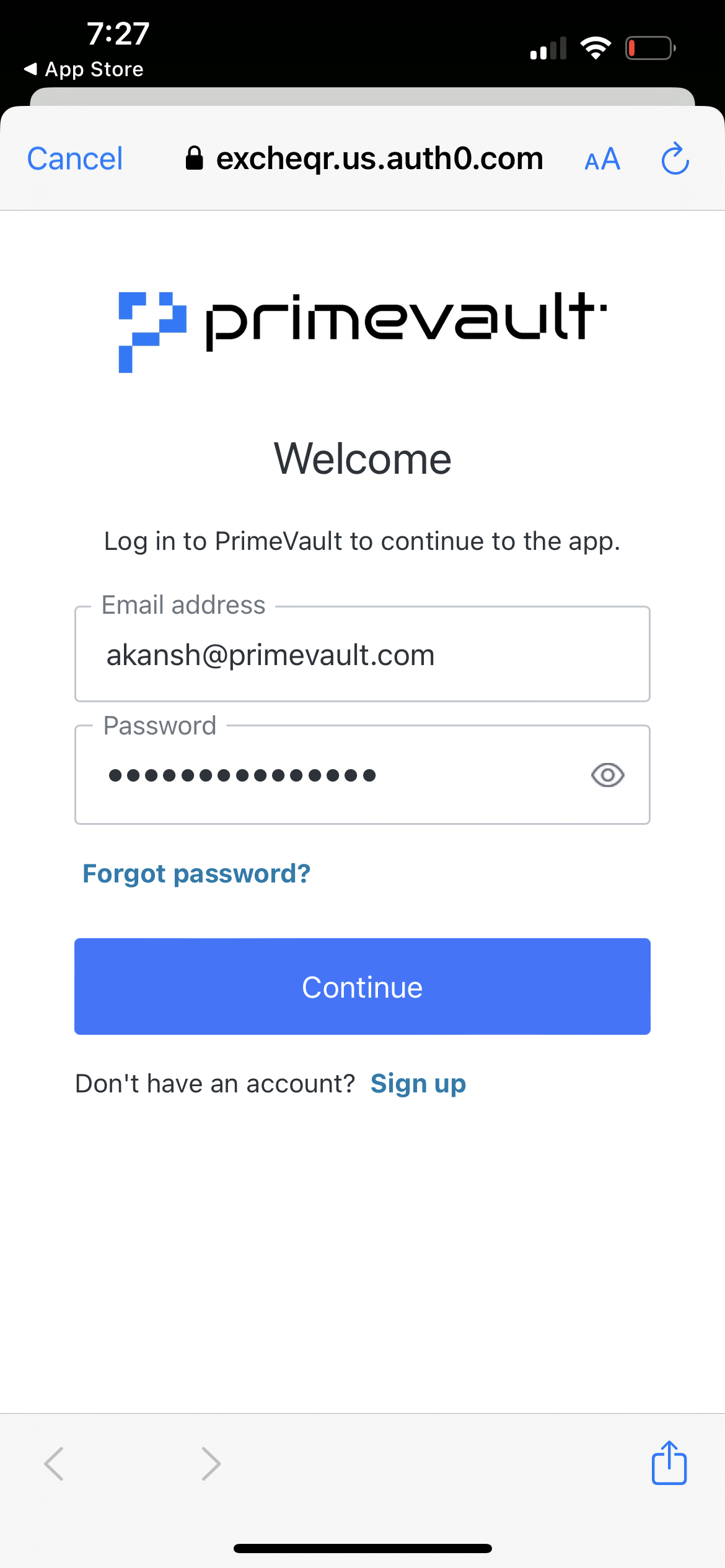 Mobile Login 2fa