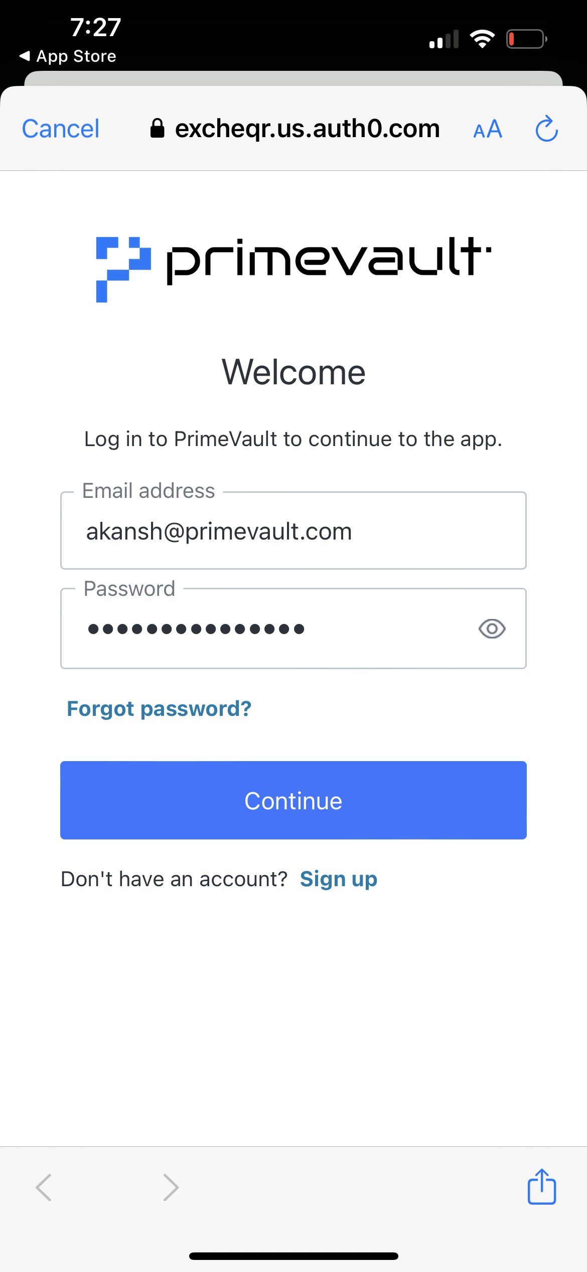 Mobile Login 2fa