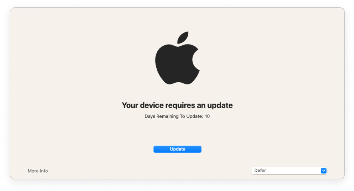 Screenshot: Before macOS 14