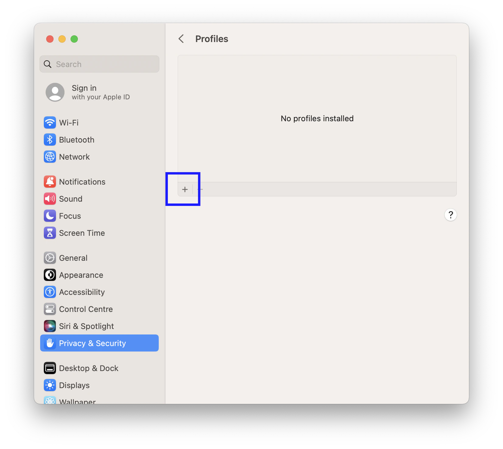 Screenshot: Step 3: Start the installation