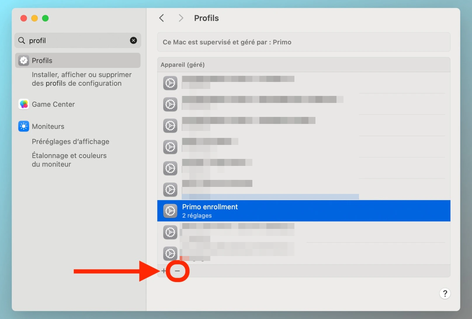 Screenshot: Uninstalling on MacOS