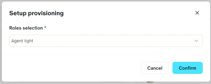 Screenshot: Enable provisioning for an application