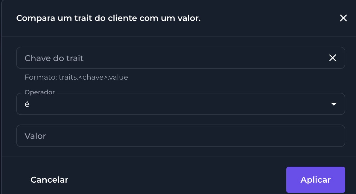 Configuração da cláusula Trait do perfil