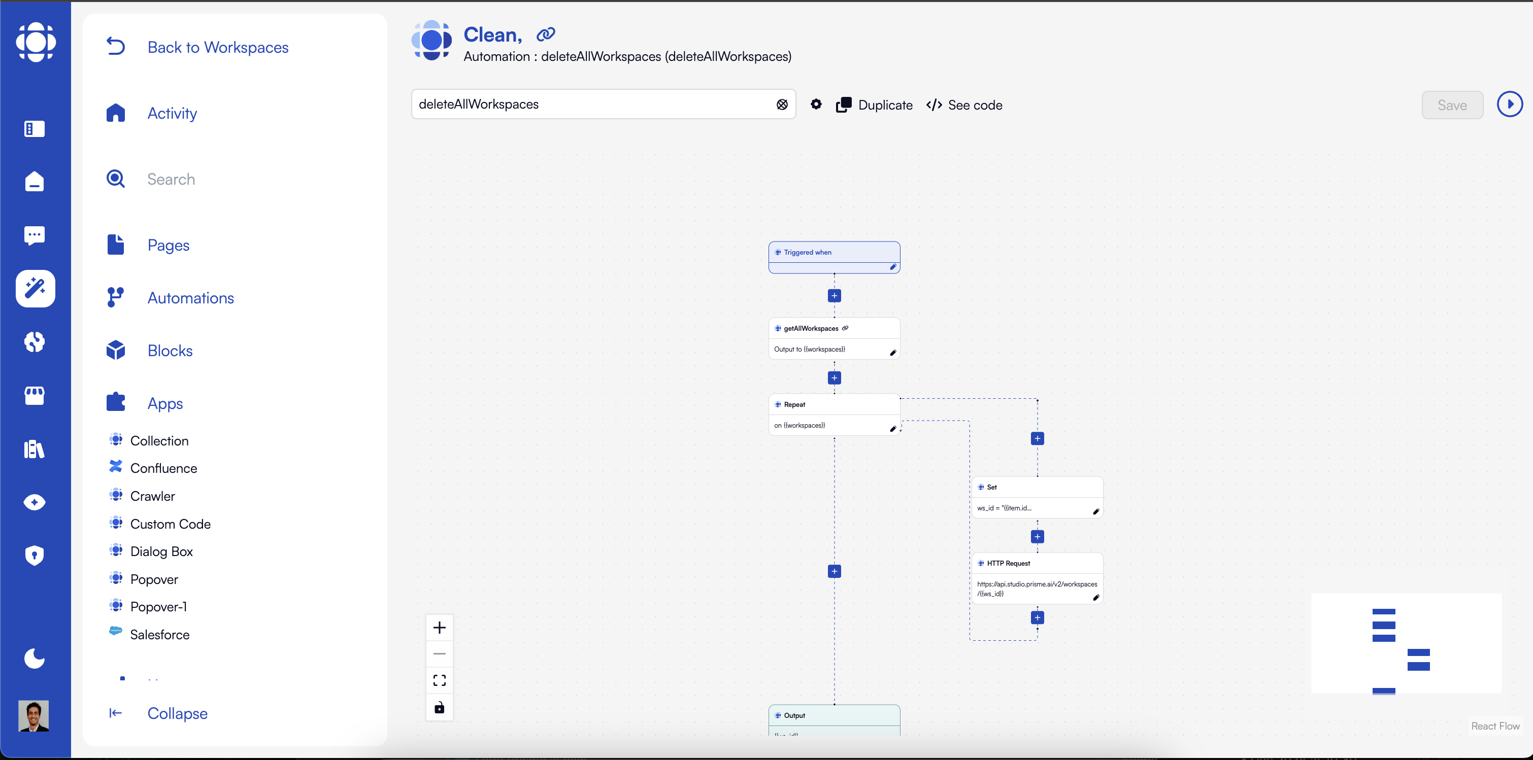 AI Builder Automations Interface