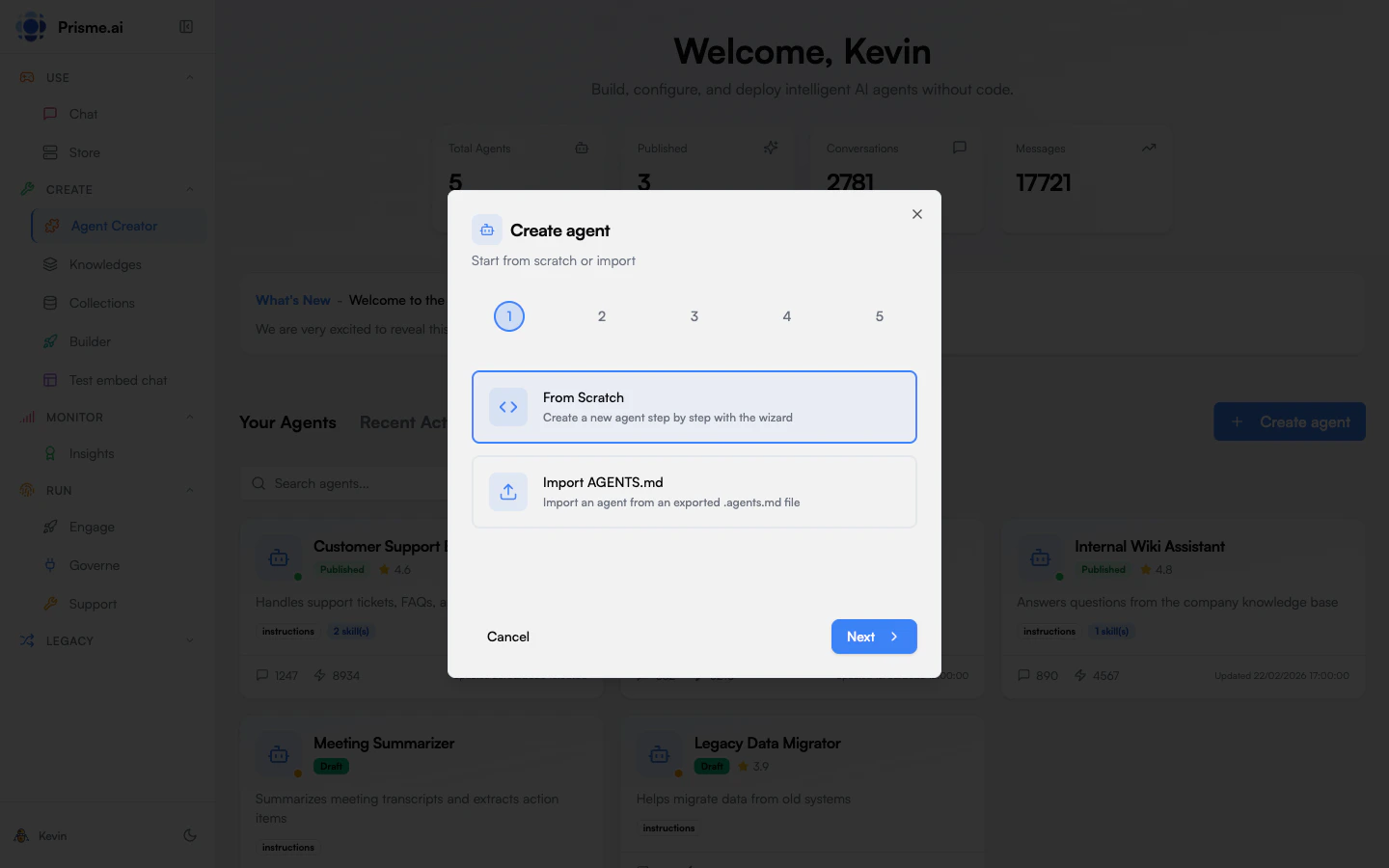Create Agent Wizard