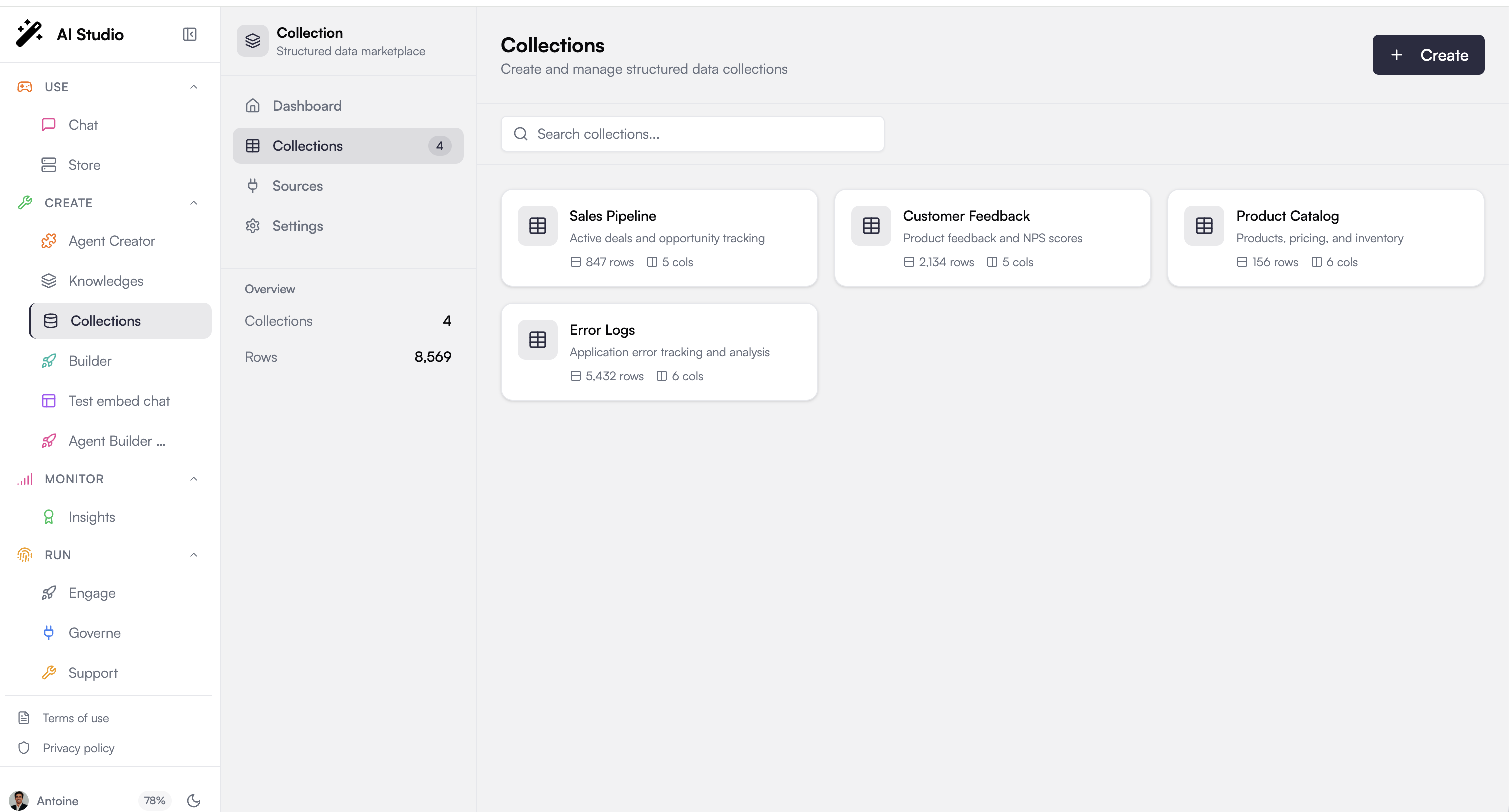 Collections list