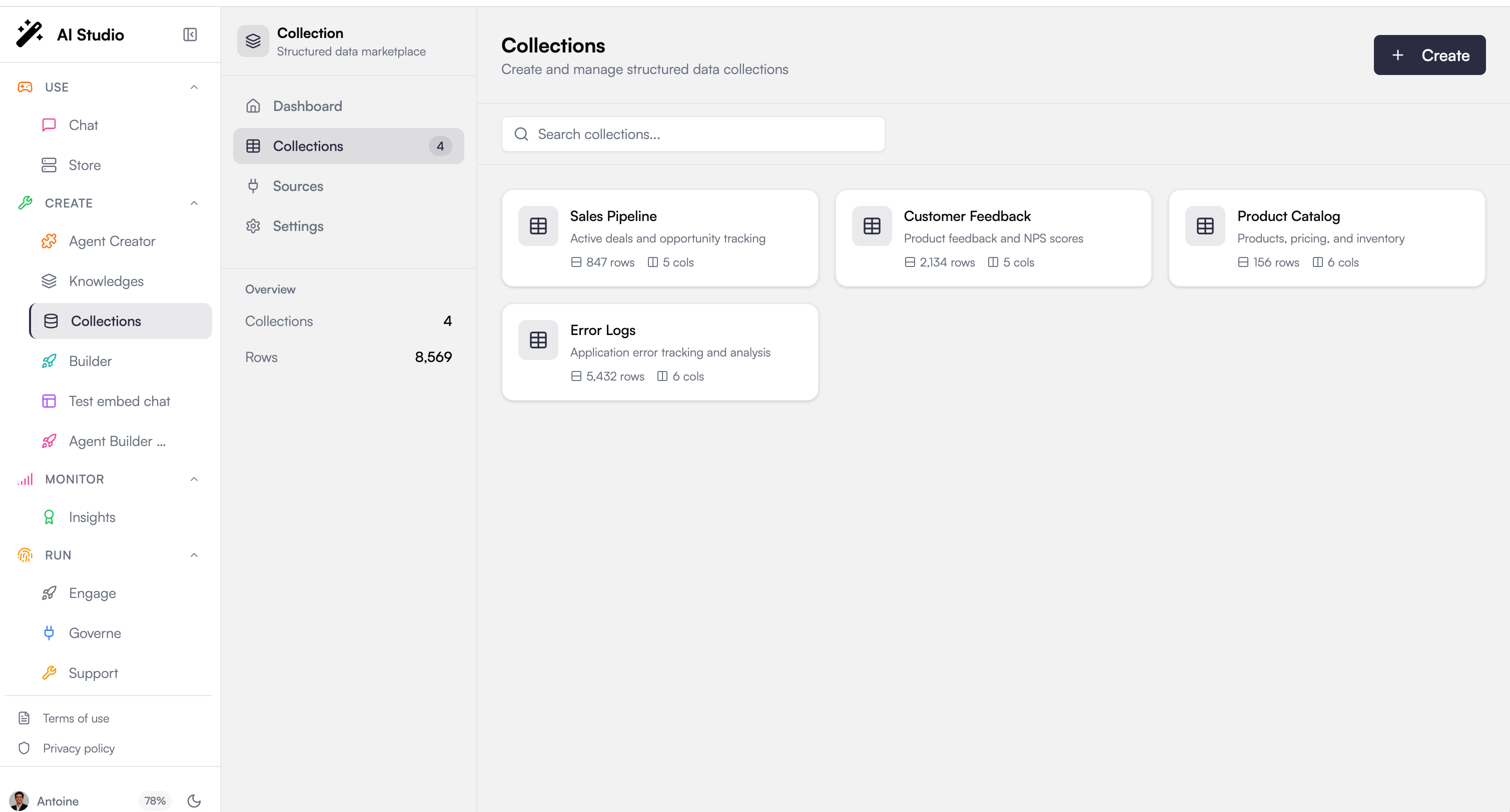 Collections list