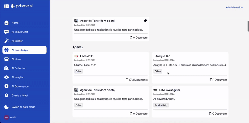 Pin Workspaces and Agents
