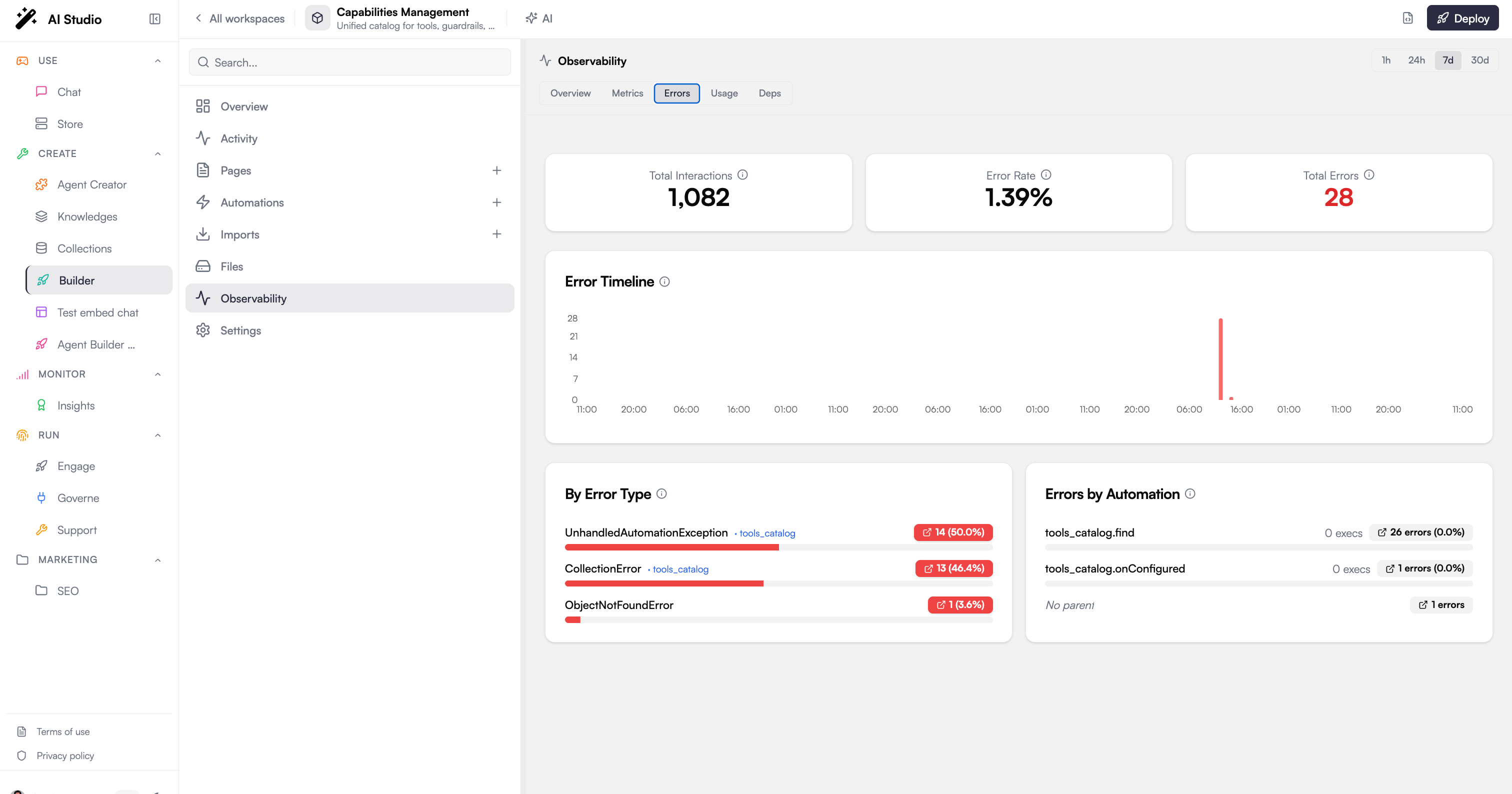 Observability errors