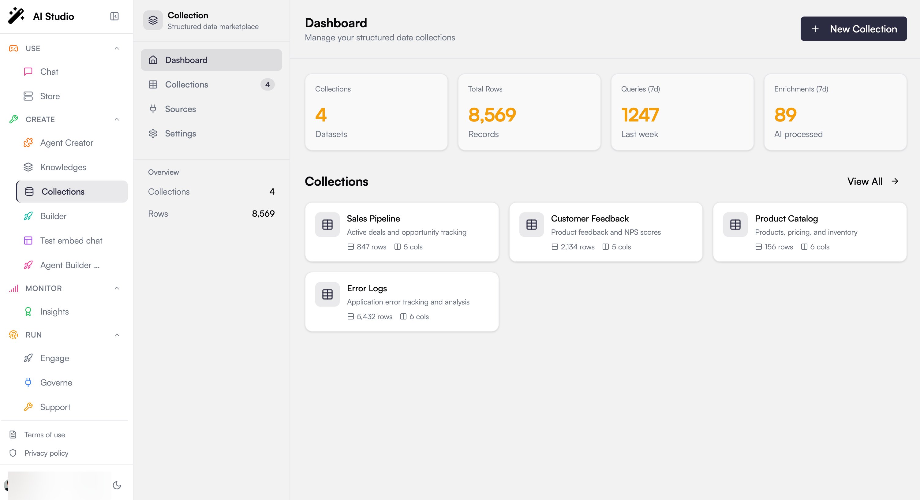 Collections Dashboard