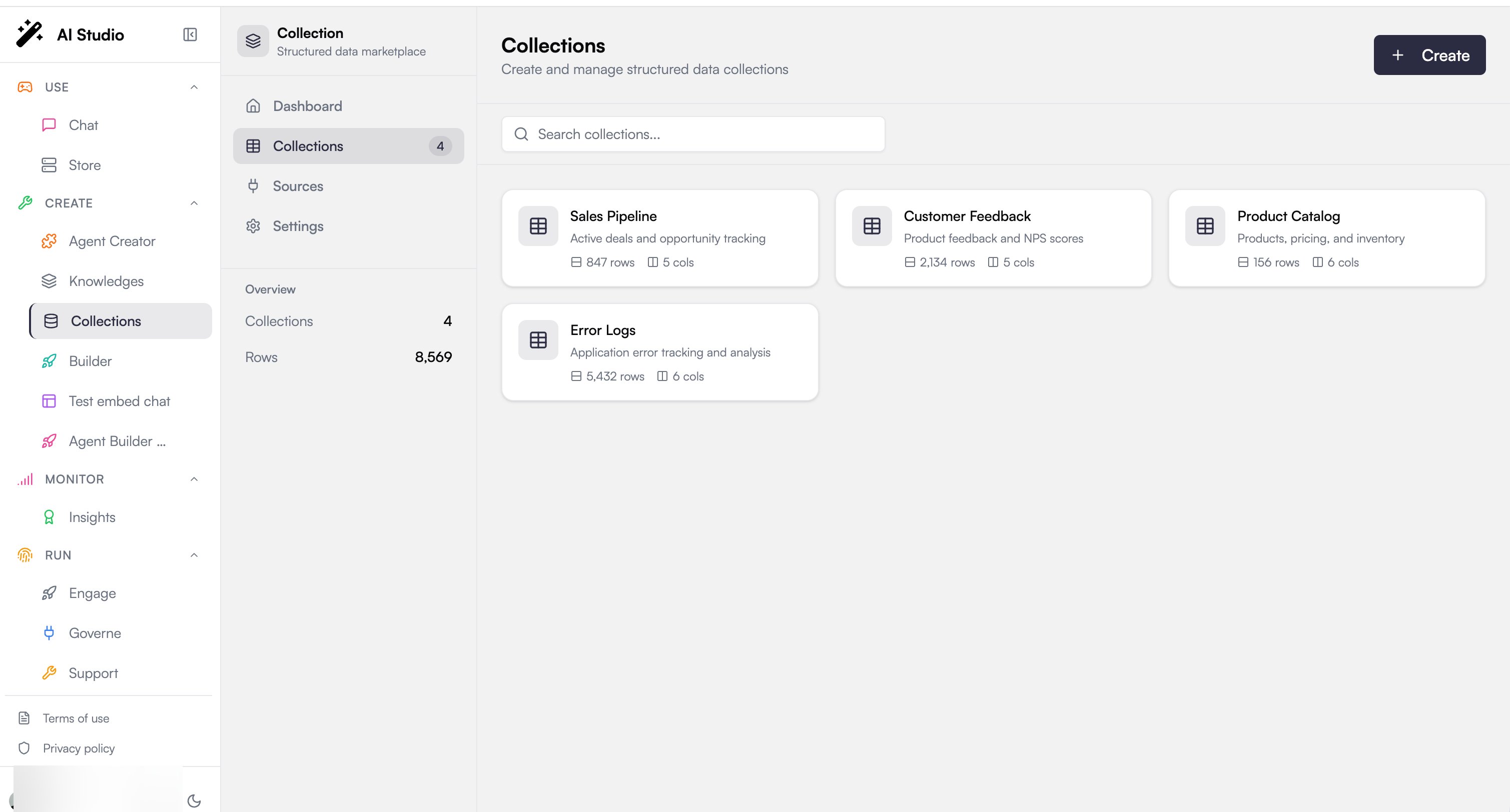 Collections list