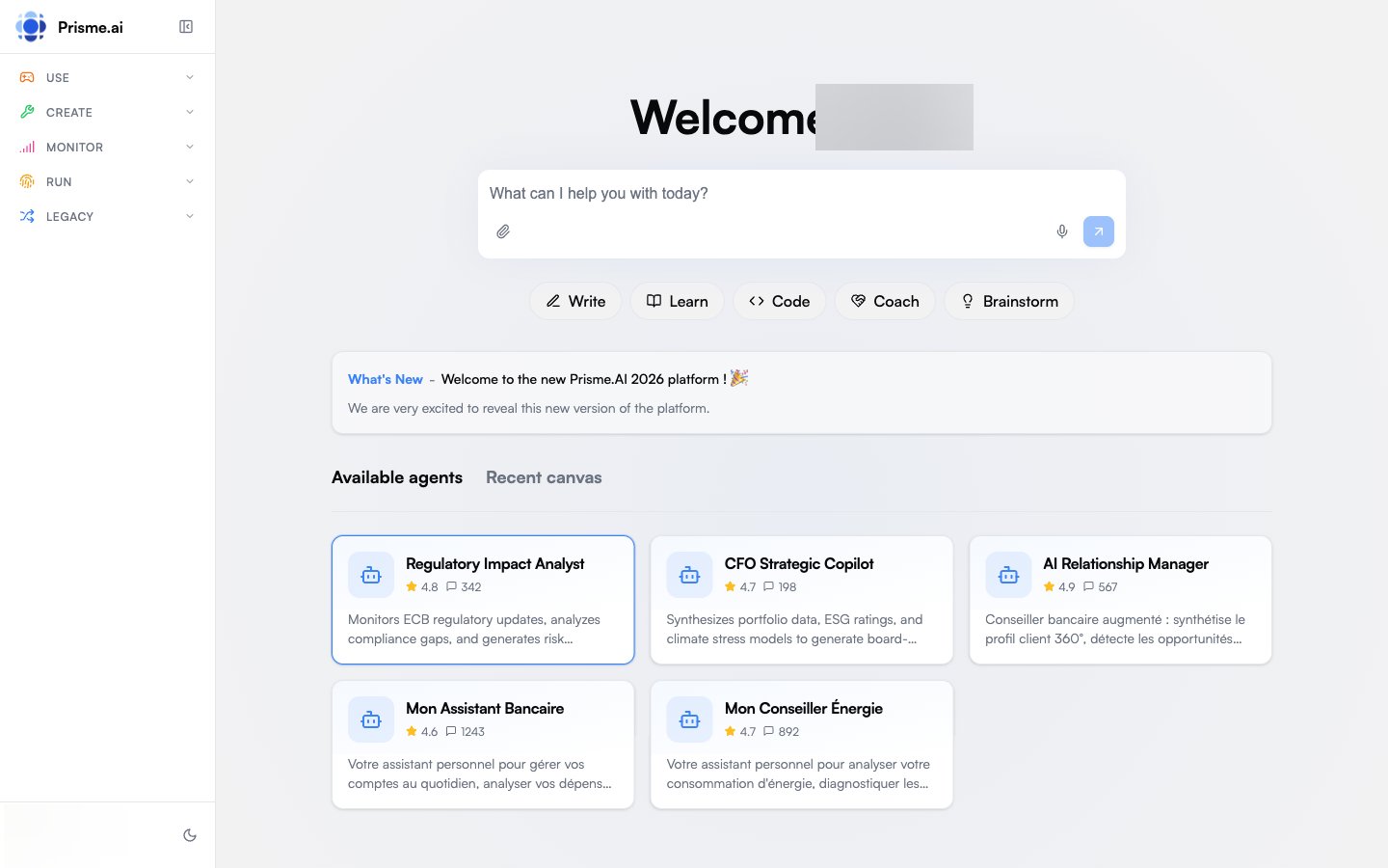 Prisme.ai Login Screen