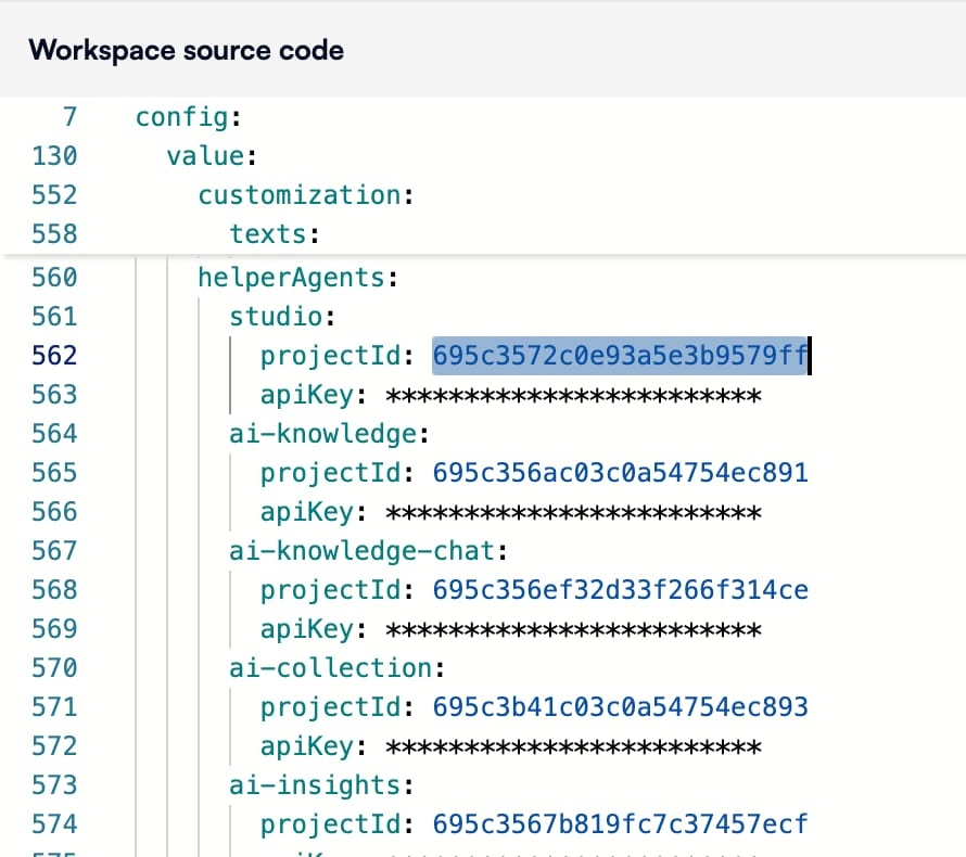 Configure from editor