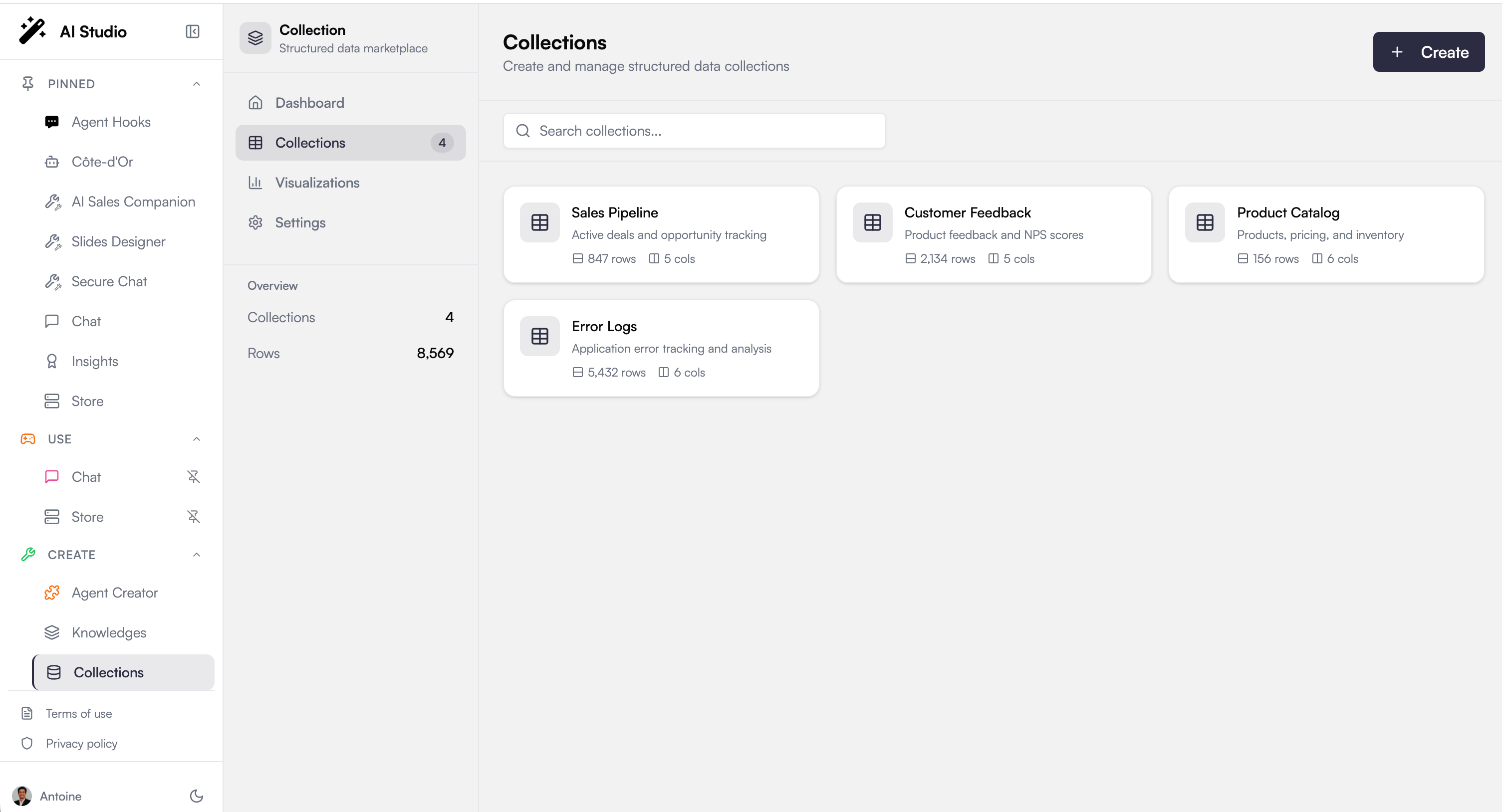 Collections list