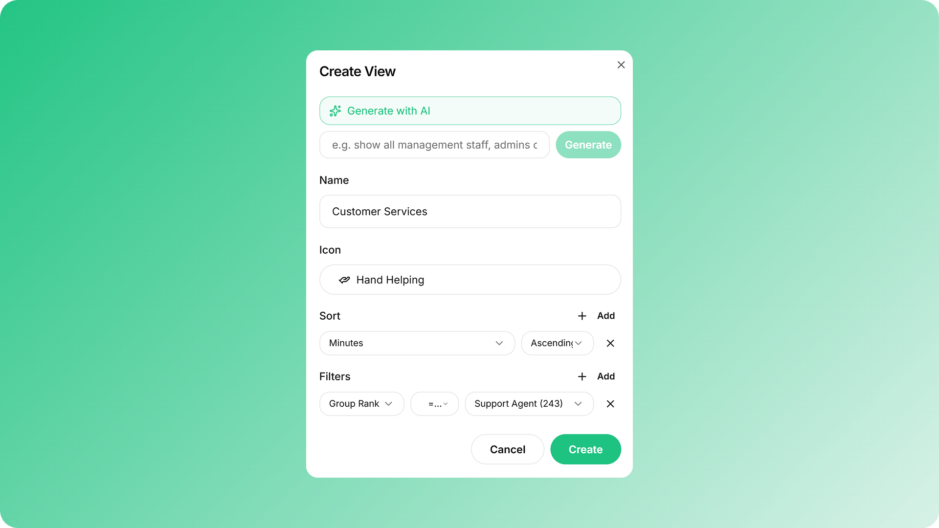 Create View 1 Create View 1