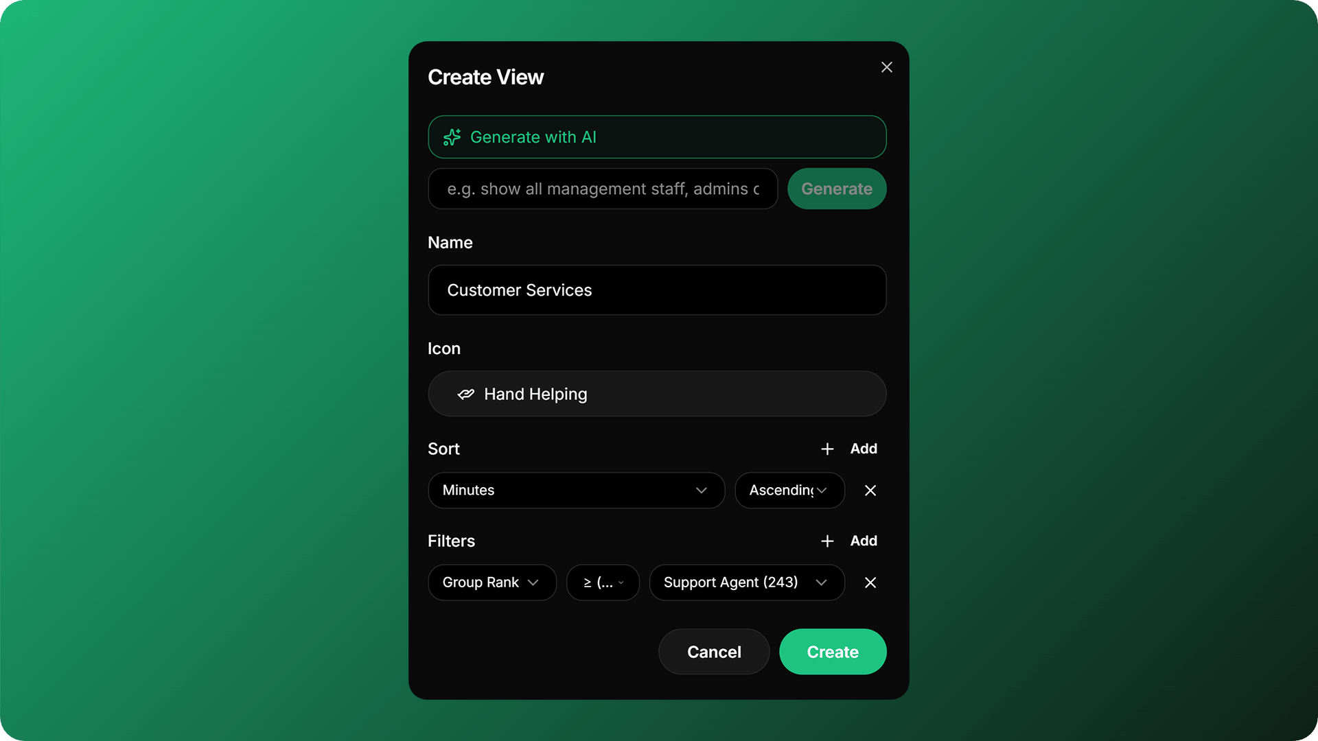 Create View 1 Create View 1