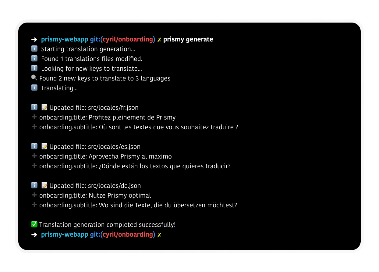 CLI to generate translations locally