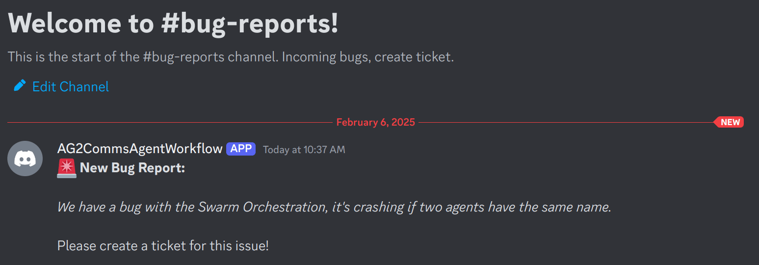 Slack message