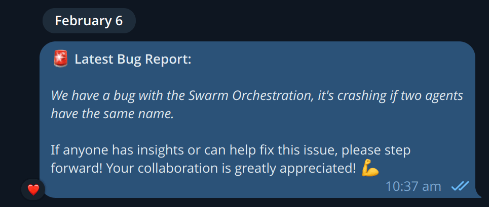 Slack message