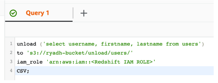 UNLOAD из Redshift в S3