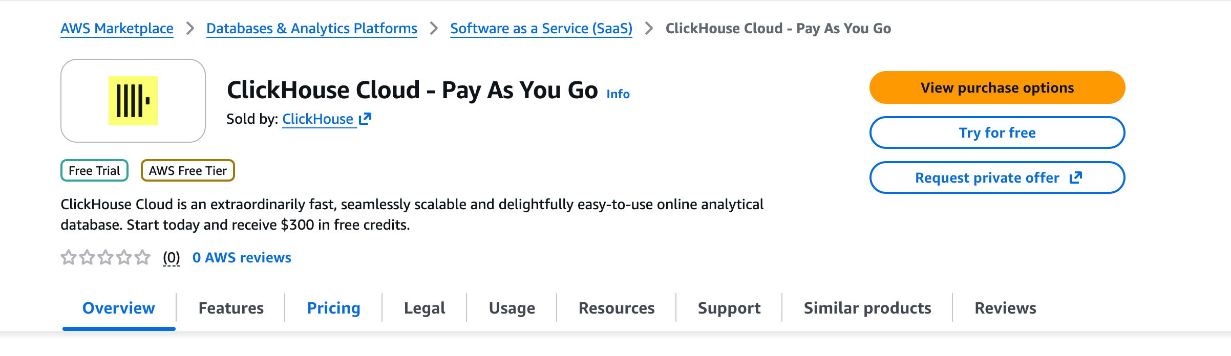 購入オプションを表示する AWS Marketplace