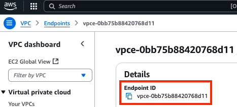 Endpoint ID конечной точки VPC
