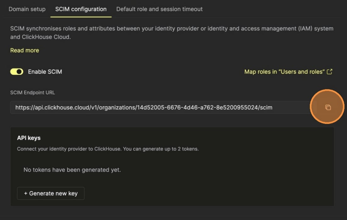 Toggle Enable SCIM