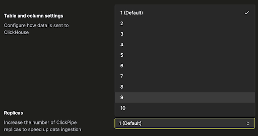 Réplicas de ClickPipes - ¿Cuántas réplicas de ClickPipes necesito?