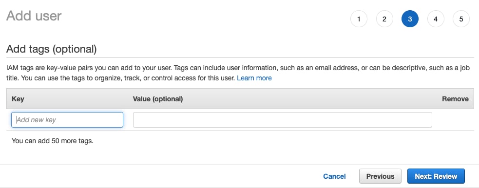 Skipping tag assignment for IAM user