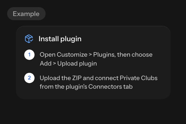 Step 2 on the setup page: add it to your AI app