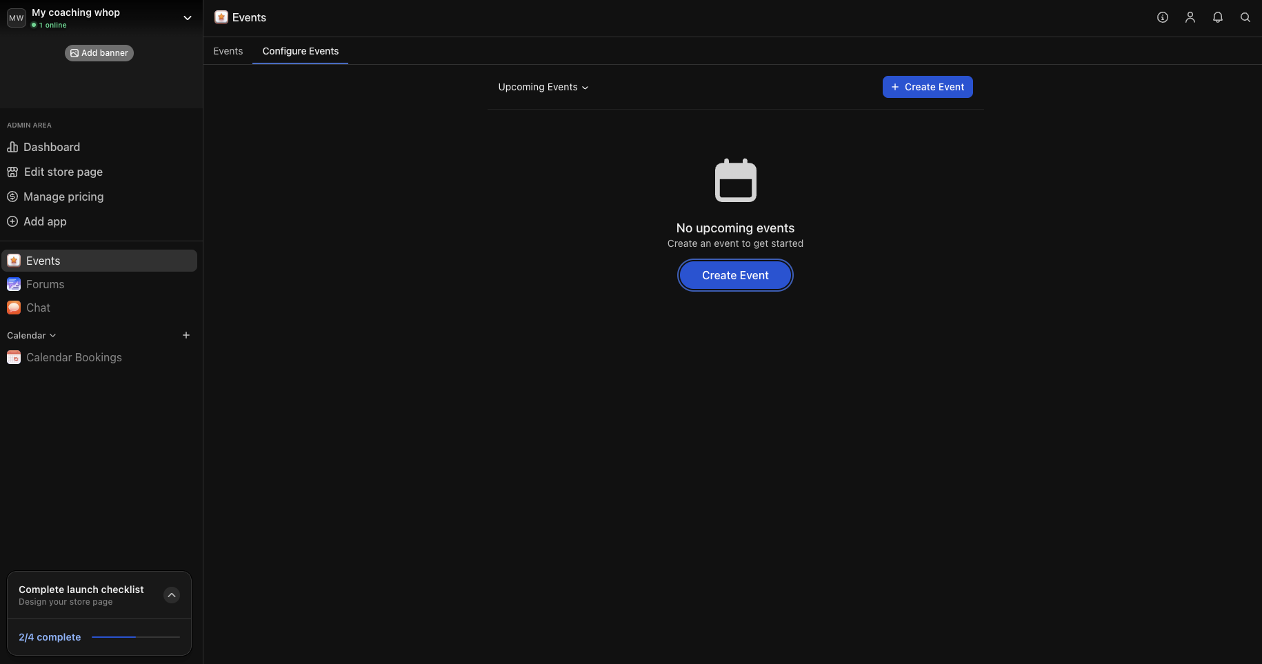 Add Events app