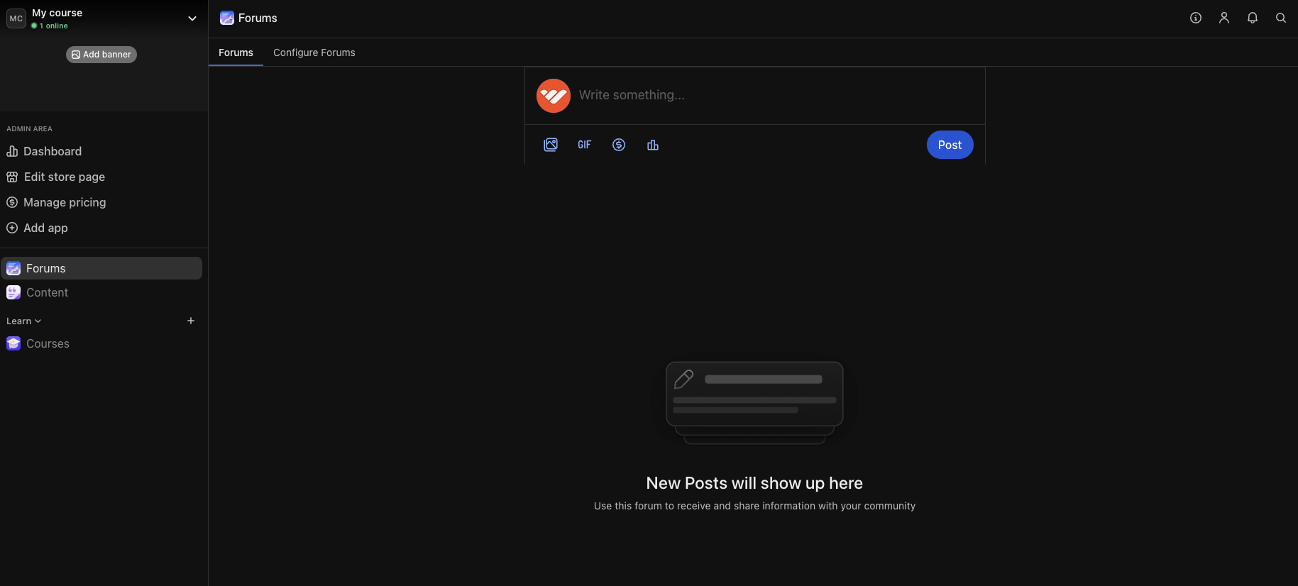 Add Forums app